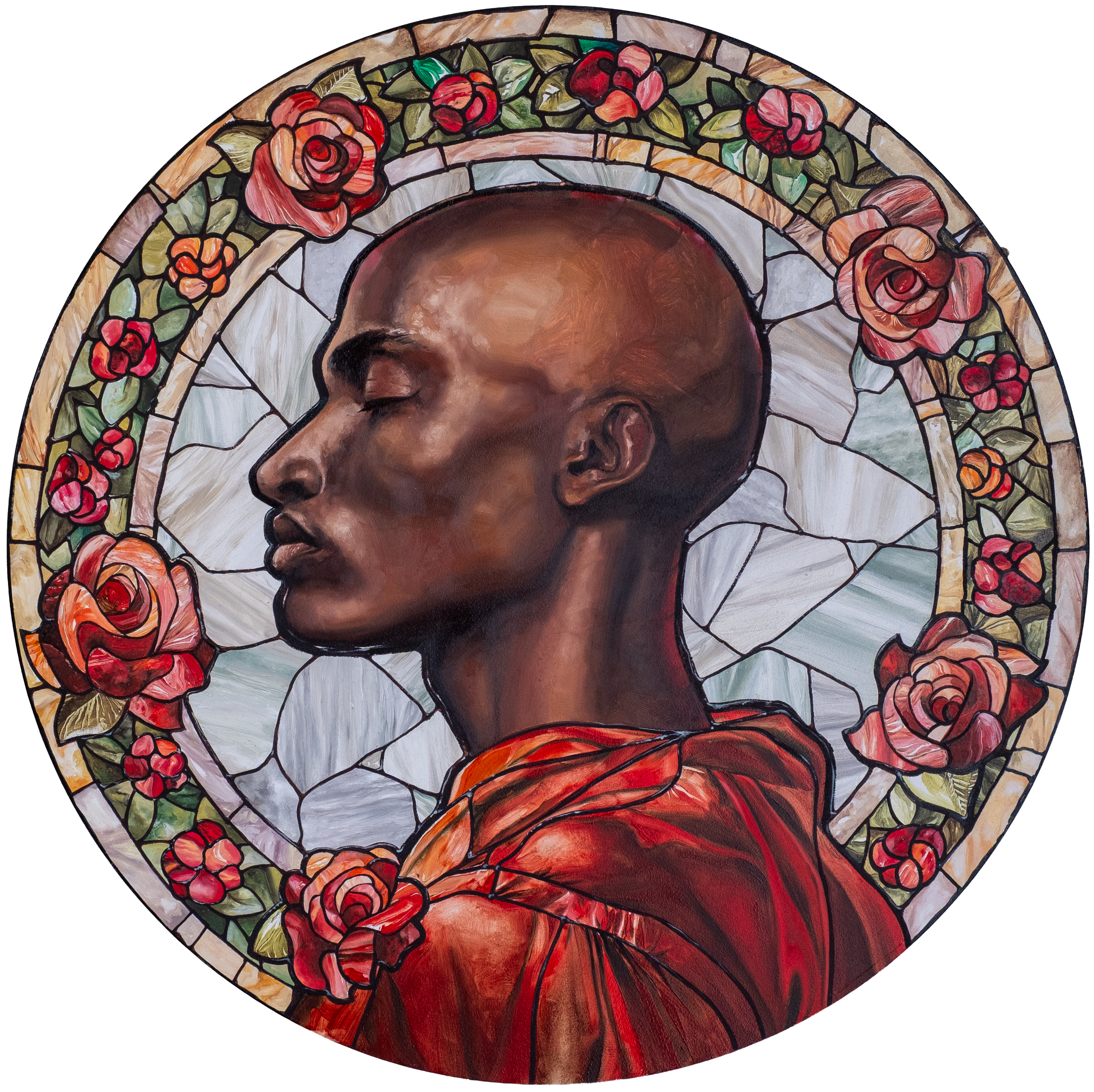 Black Monk Stained Glass