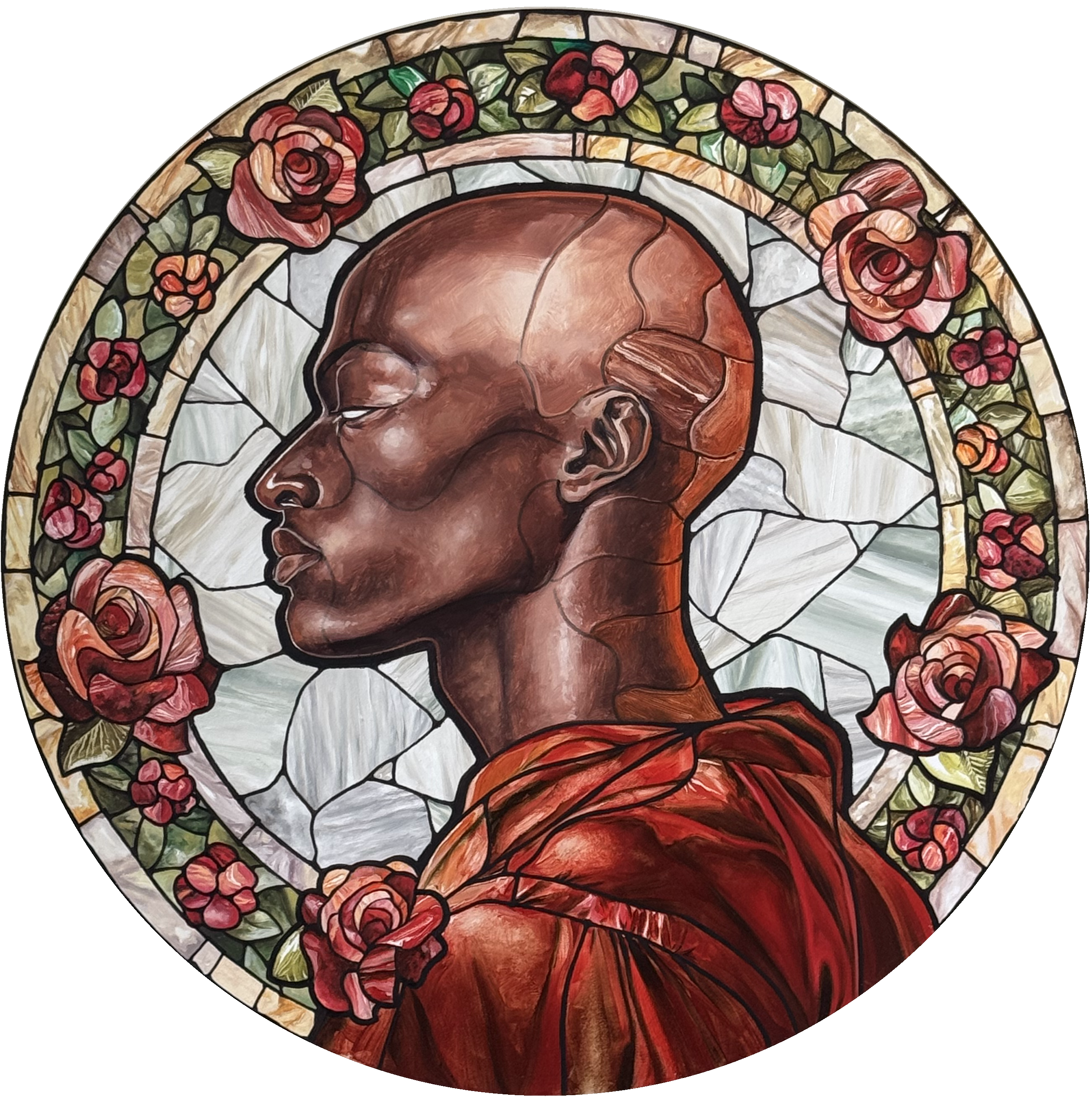 Black Monk Stained Glass
